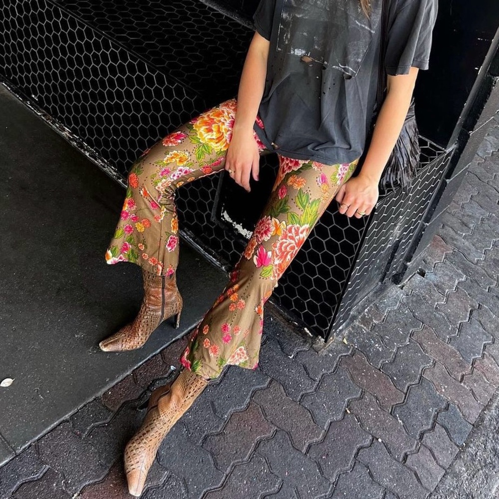 Novella Royal Iris Bell Bottoms in Rust Primrose